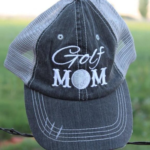 Golf Mom Hat Cap Sports Golfing Grey Gray Gift - Picture 2 of 4
